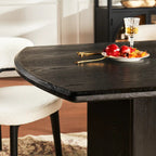 Kael Arch Solid Oak Dining Table 84“W For Dining Room