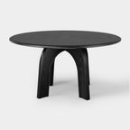 Kael Arch Solid Oak Round Dining Table 60"D For Dining Room