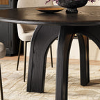 Kael Arch Solid Oak Round Dining Table 60"D For Dining Room