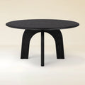 Kael Arch Solid Oak Round Dining Table 60"D For Dining Room
