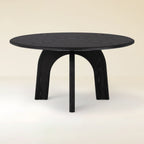 Kael Arch Solid Oak Round Dining Table 60"D For Dining Room
