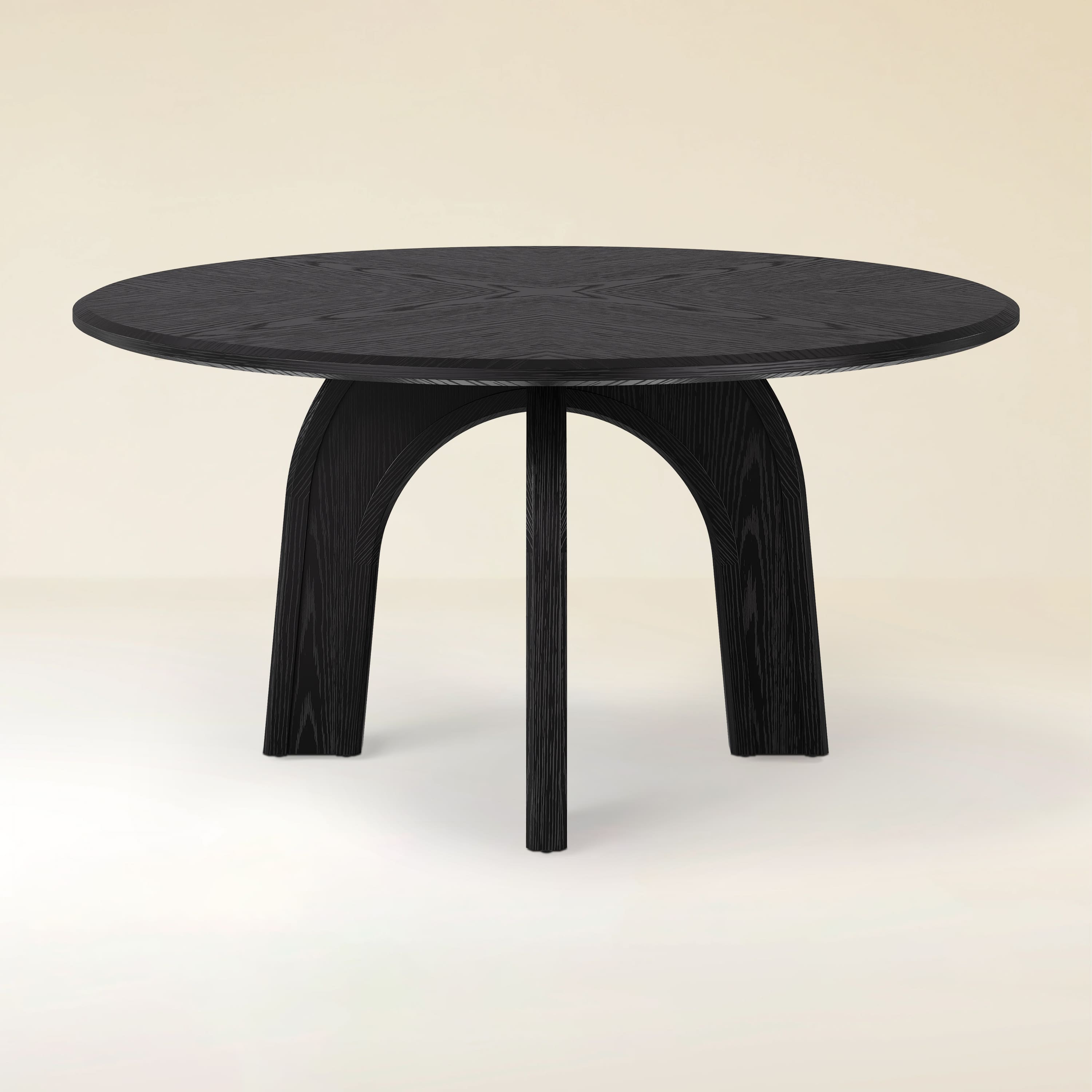 Kael Arch Solid Oak Round Dining Table 60"D For Dining Room