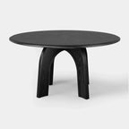 Kael Arch Solid Oak Round Dining Table 60"D For Dining Room