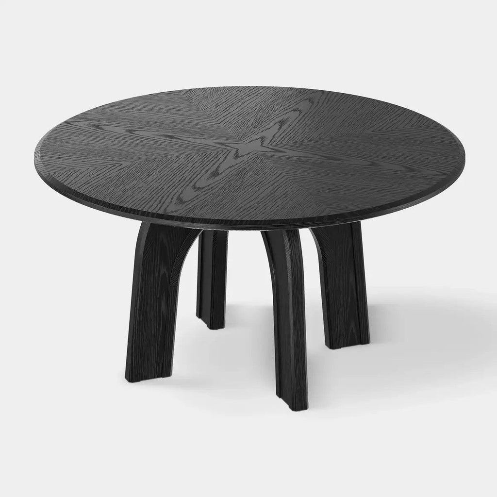 Kael Arch Solid Oak Round Dining Table 60"D For Dining Room