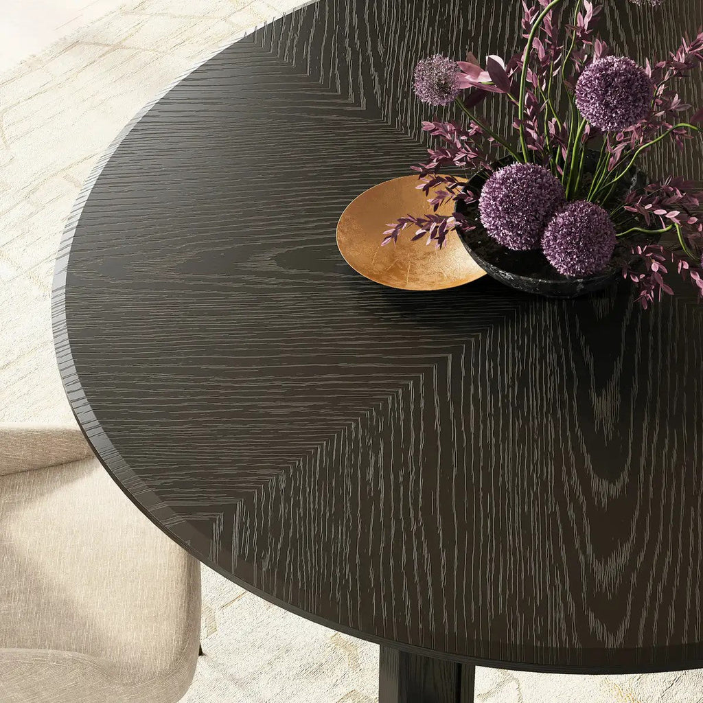 Kael Arch Solid Oak Round Dining Table 60"D For Dining Room