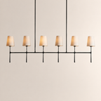 Kyler Minimalist Linear Linen Shade Chandelier