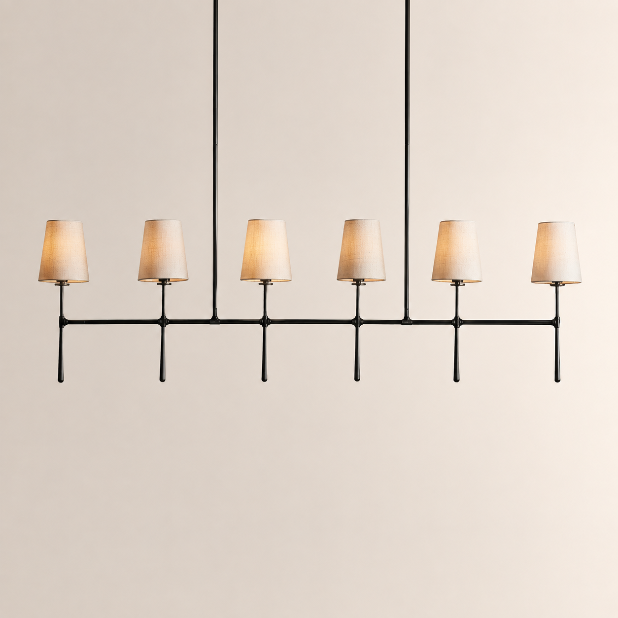 Kyler Minimalist Linear Linen Shade Chandelier