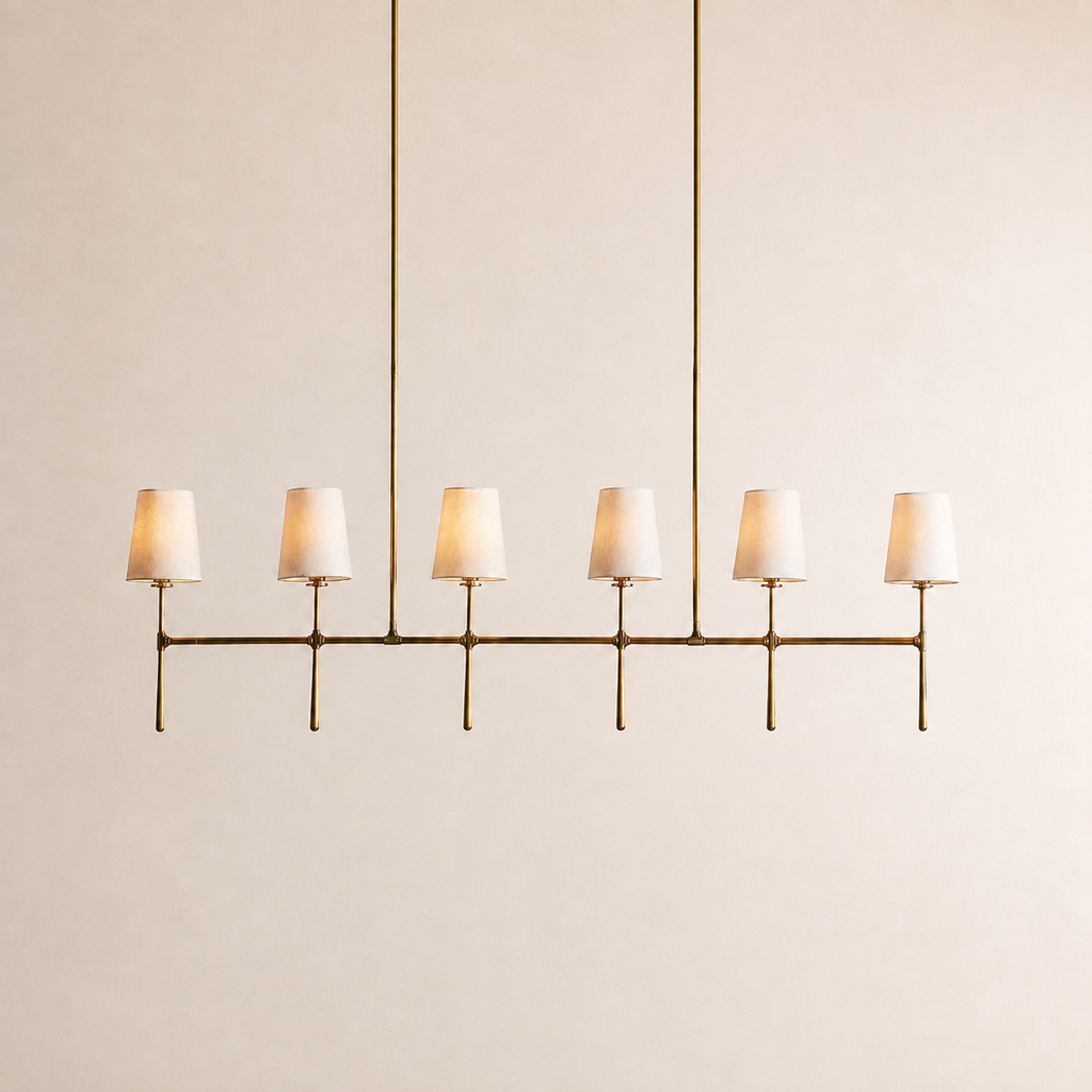 Kyler Minimalist Linear Linen Shade Chandelier