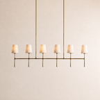 Kyler Minimalist Linear Linen Shade Chandelier