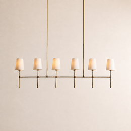 Kyler Minimalist Linear Linen Shade Chandelier
