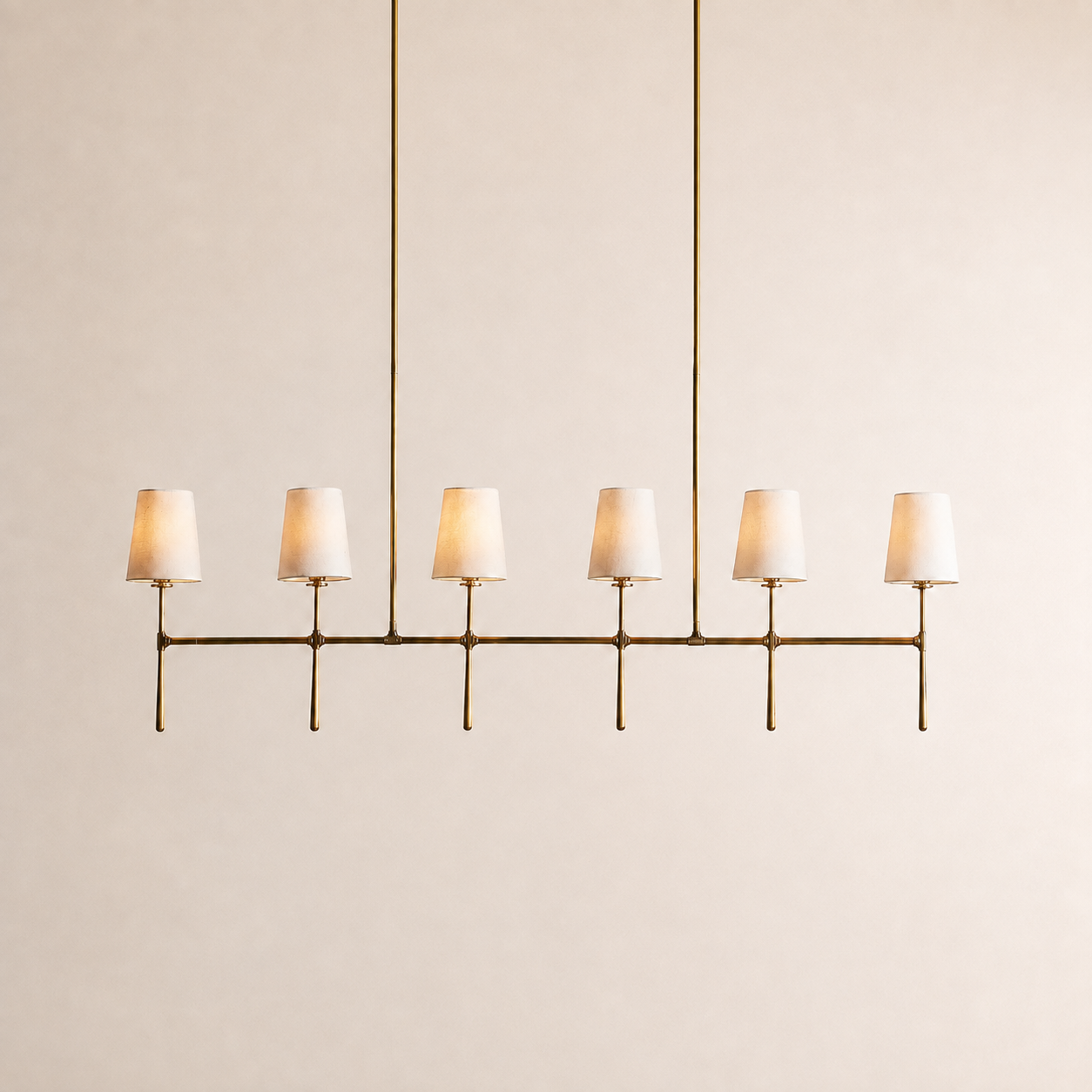 Kyler Minimalist Linear Linen Shade Chandelier