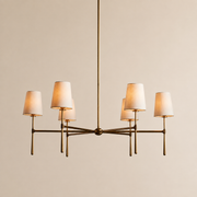 Kyler Round Tapered Linen Shade Chandelier 28”D 42“D