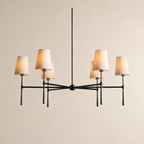 Kyler Round Tapered Linen Shade Chandelier 28”D 42“D