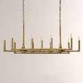 Kael Vintage Forged Brass Linear Chandelier 54"W