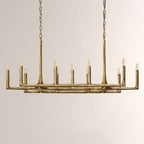 Kael Vintage Forged Brass Linear Chandelier 54"W