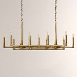 Kael Vintage Forged Brass Linear Chandelier 54