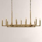 Kael Vintage Forged Brass Linear Chandelier 54
