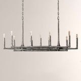Kael Vintage Forged Brass Linear Chandelier 54