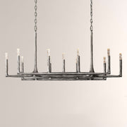 Kael Vintage Forged Brass Linear Chandelier 54