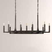 Kael Vintage Forged Brass Linear Chandelier 54