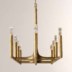 Kael Vintage Forged Brass Linear Chandelier 54"W