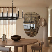 Kael Vintage Forged Brass Linear Chandelier 54