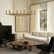Kael Vintage Forged Brass Linear Chandelier 54
