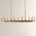 Kael Vintage Forged Brass Linear Chandelier 72"W