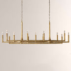 Kael Vintage Forged Brass Linear Chandelier 72"W