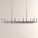 Kael Vintage Forged Brass Linear Chandelier 72