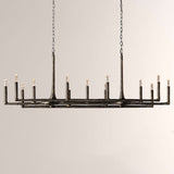 Kael Vintage Forged Brass Linear Chandelier 72