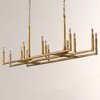 Kael Vintage Forged Brass Linear Chandelier 72"W