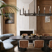 Kael Vintage Forged Brass Linear Chandelier 72