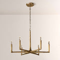Kael Vintage Forged Brass Round Chandelier 36“D