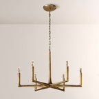 Kael Vintage Forged Brass Round Chandelier 36“D