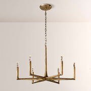 Kael Vintage Forged Brass Round Chandelier 36“D