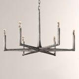 Kael Vintage Forged Brass Round Chandelier 36“D