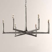 Kael Vintage Forged Brass Round Chandelier 36“D