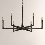 Kael Vintage Forged Brass Round Chandelier 36“D