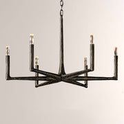 Kael Vintage Forged Brass Round Chandelier 36“D