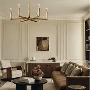 Kael Vintage Forged Brass Round Chandelier 36“D