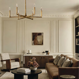 Kael Vintage Forged Brass Round Chandelier 36“D