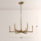 Kael Vintage Forged Brass Round Chandelier 36“D