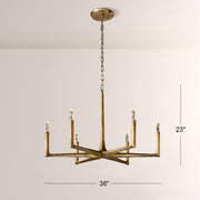 Kael Vintage Forged Brass Round Chandelier 36“D