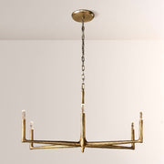 Kael Vintage Forged Brass Round Chandelier 48“D