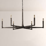Kael Vintage Forged Brass Round Chandelier 48“D