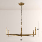 Kael Vintage Forged Brass Round Chandelier 48“D