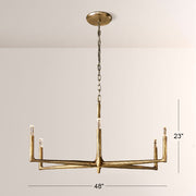 Kael Vintage Forged Brass Round Chandelier 48“D