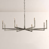 Kael Vintage Forged Brass Round Chandelier 60“D