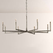 Kael Vintage Forged Brass Round Chandelier 60“D